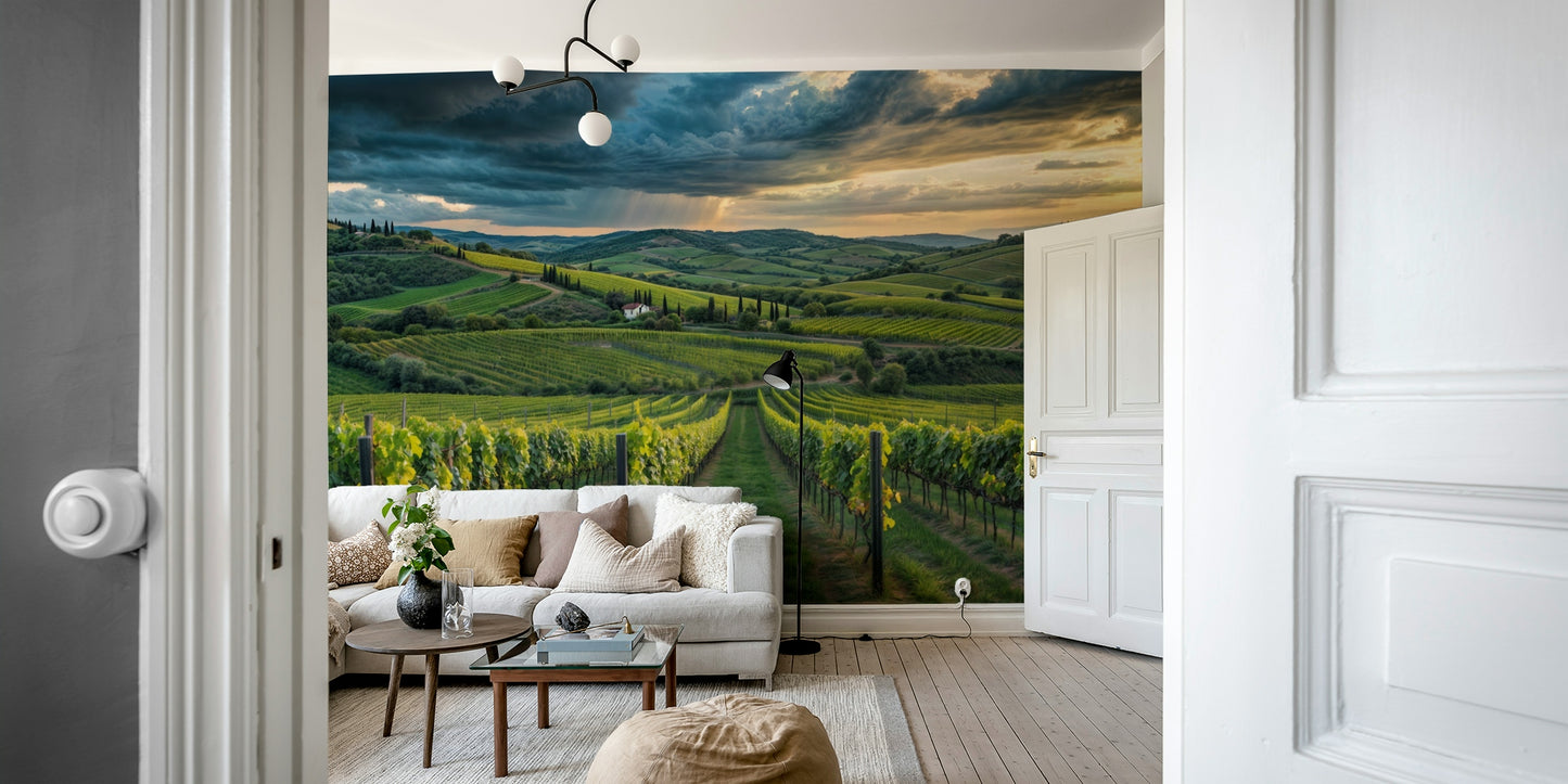 Green vineyard landscape wallpaper

