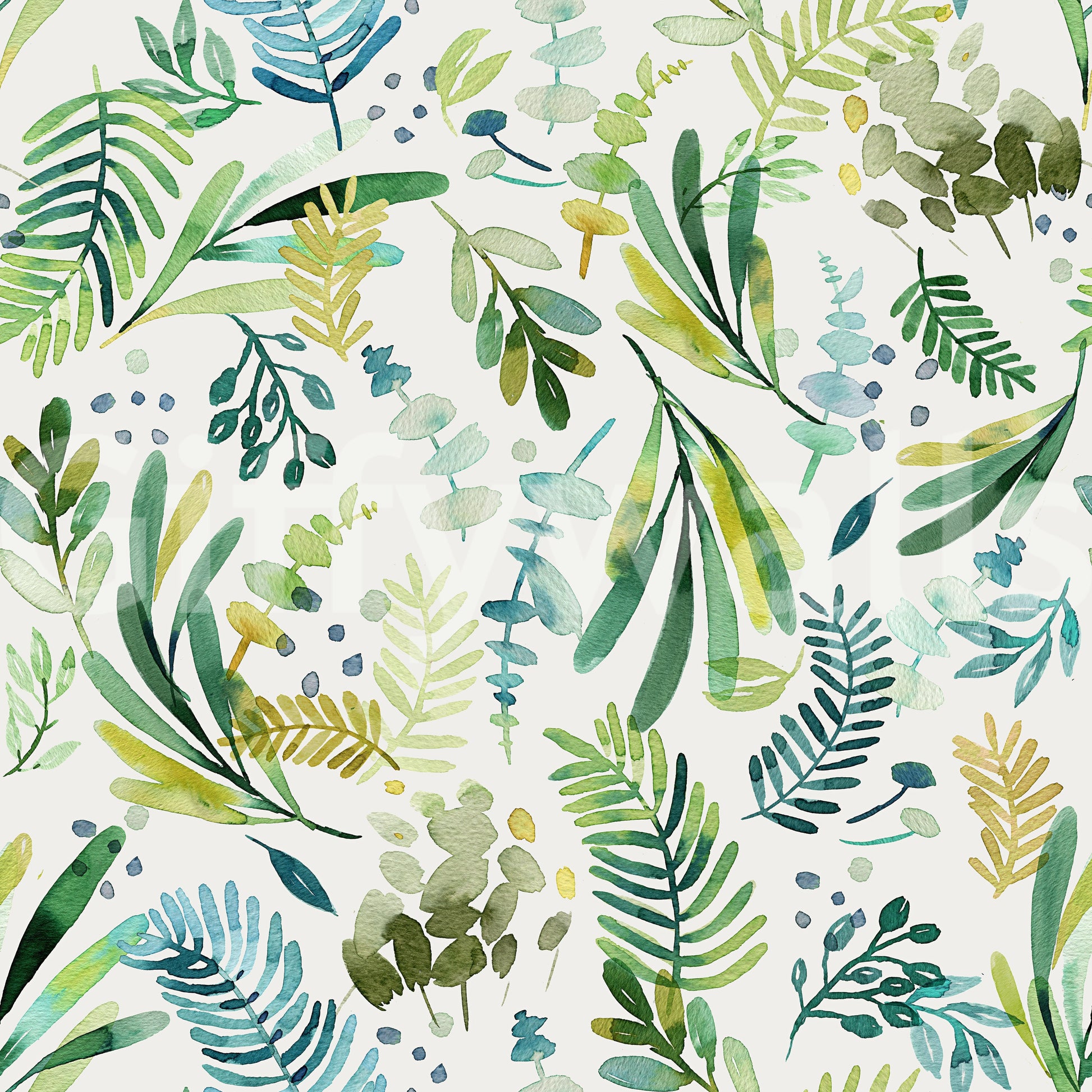 Calm wallpaper featuring olive greenery and soft brushstrokes.

