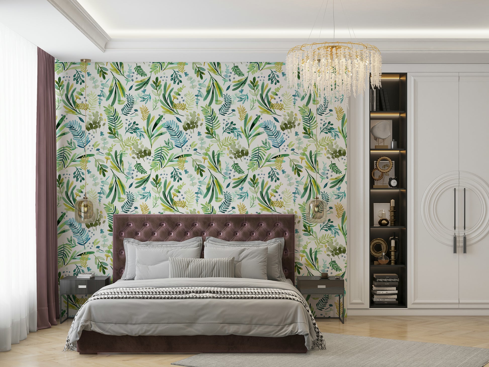 Hand-drawn olive leaf design inspired by Tuscan landscapes.

