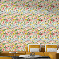 Watercolor mural of Tuscany’s vineyards and hills

