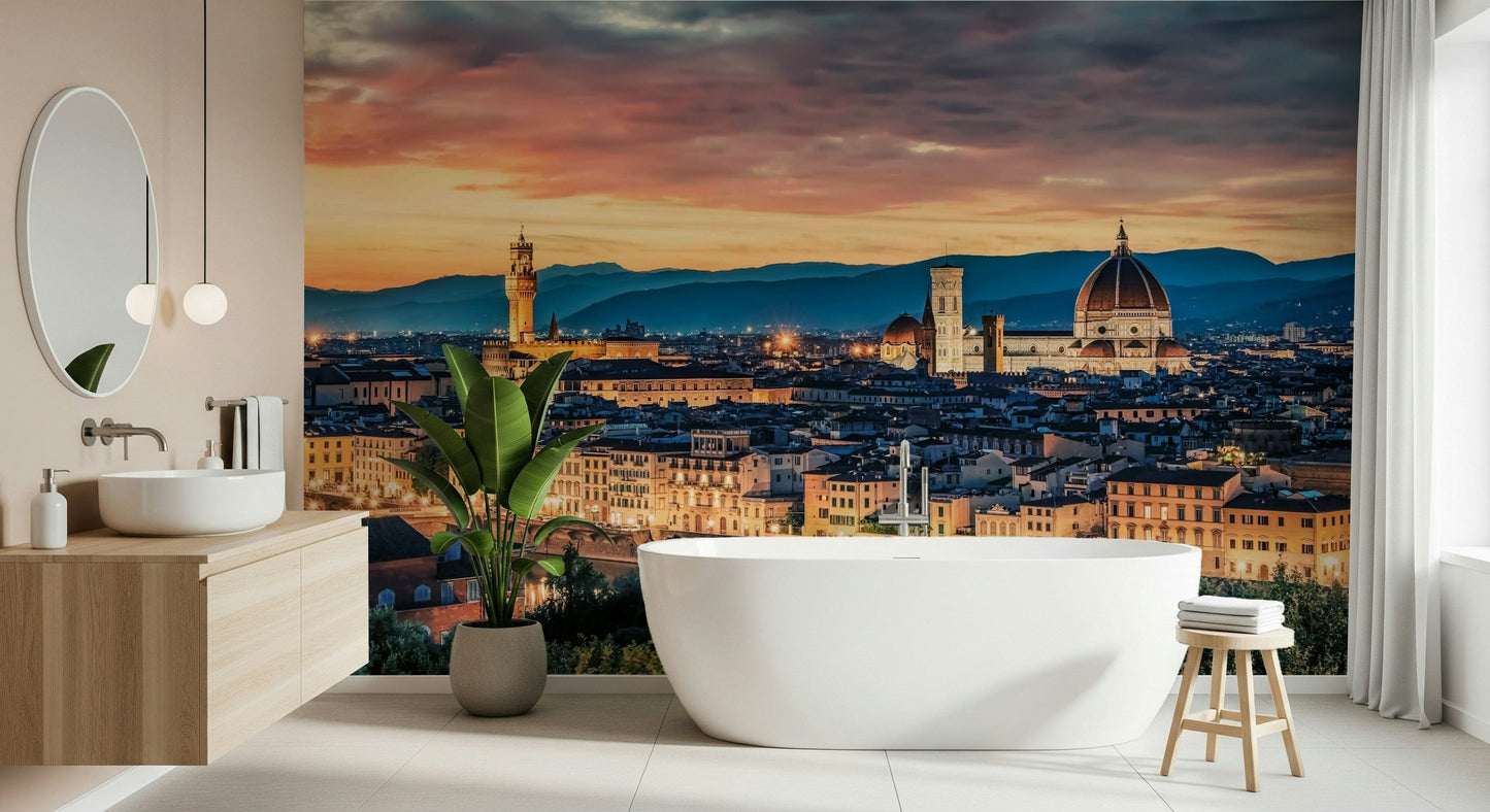 Italian Florence Twilight wall mural evening glow.
