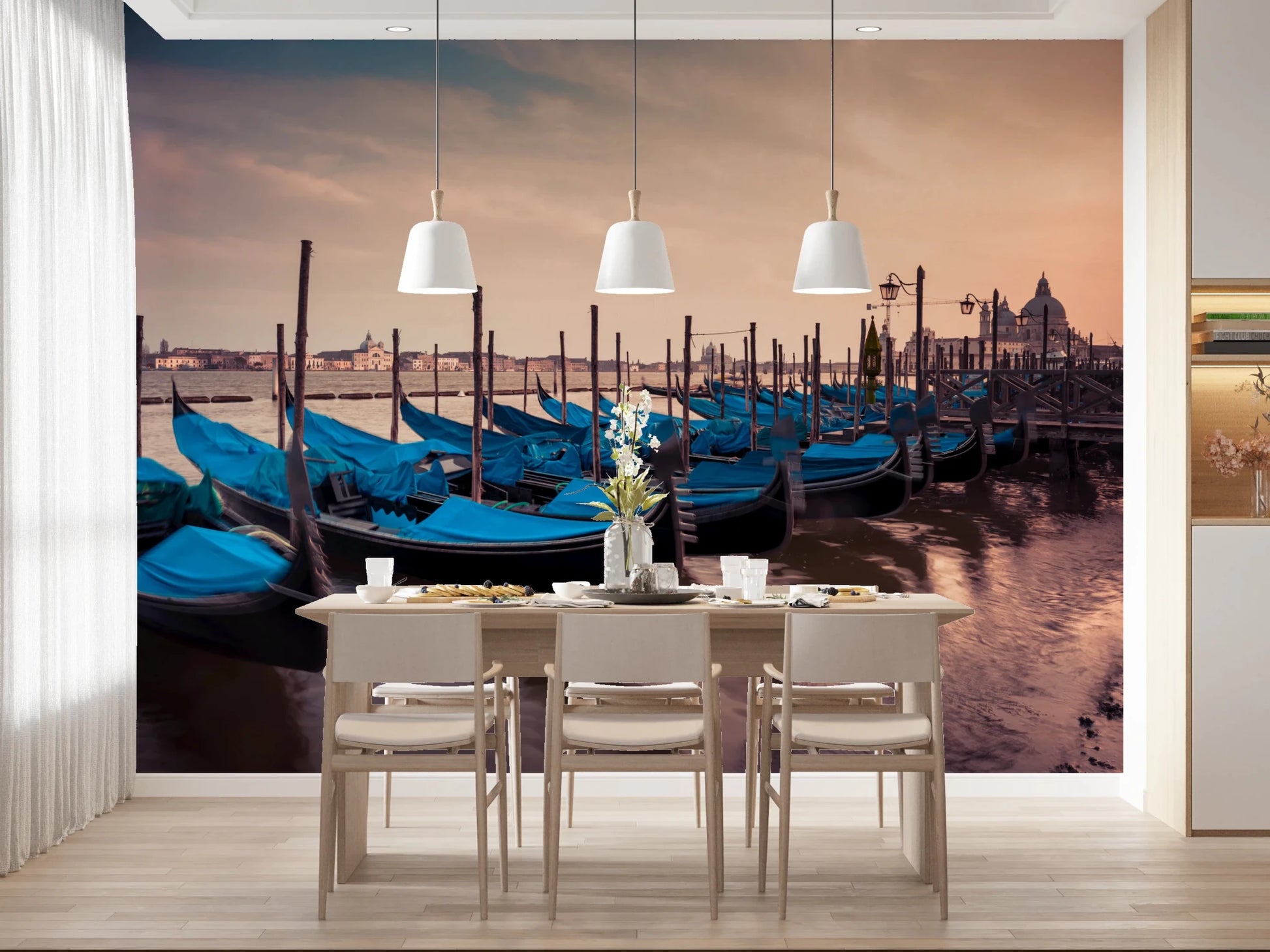 Twilight Gondolas Wall Mural