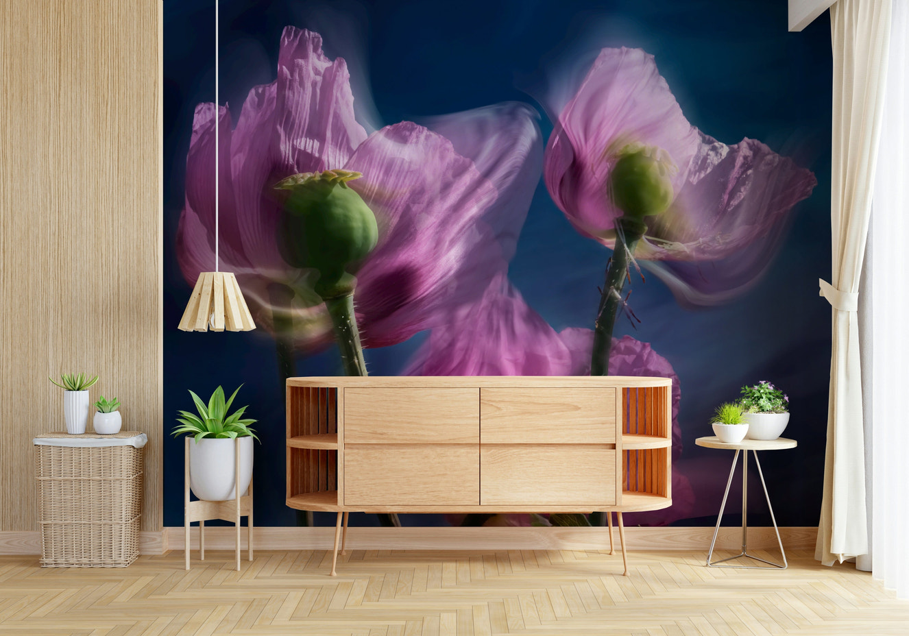 Twilight Poppies Wall Mural -2281960