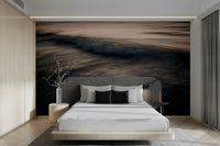 A graceful subtle pattern wall mural in cool, natural tones.

