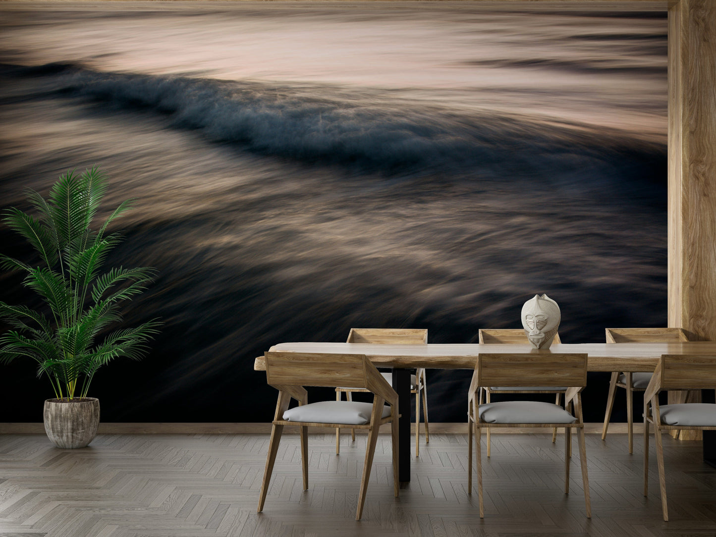 A contemplative after-sunset wallpaper mural for a feature wall.

