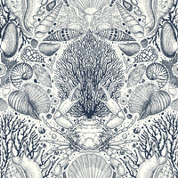 Artistic ocean botanical wallpaper for interiors

