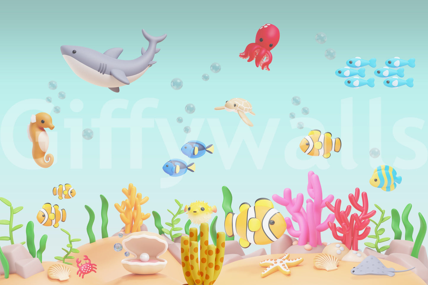 The style is a soft-focus illustration or a painterly design.

