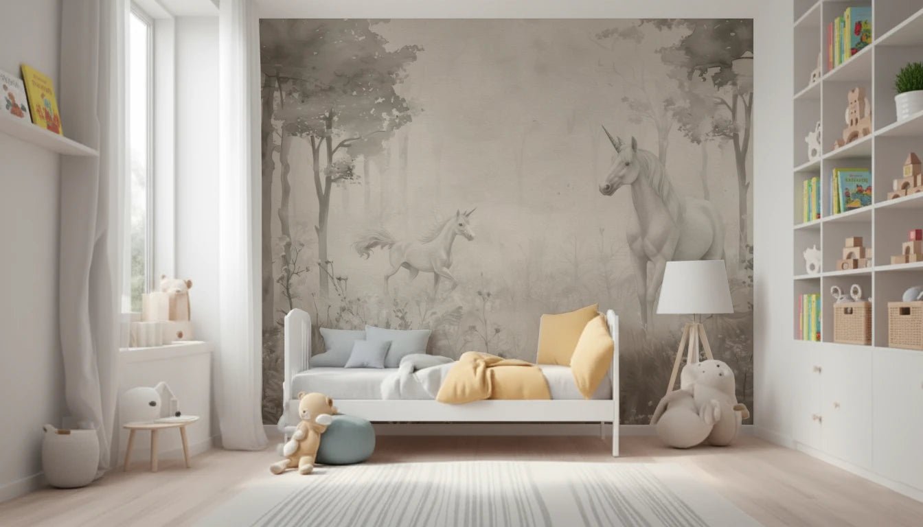 Unicorns in a Magical Dreamy Forest – Natural Wall Mural