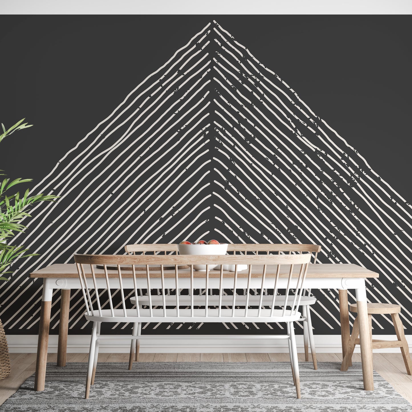 Geometric abstract triangle mountain wallpaper mural design