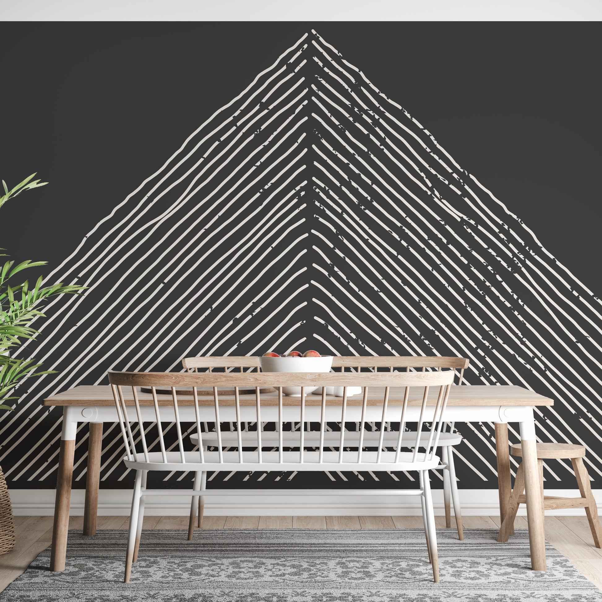 Geometric abstract triangle mountain wallpaper mural design