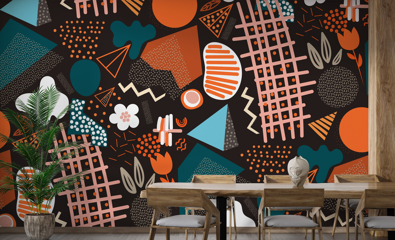 Handcrafted Abstract Art Wallpaper Wall Mural - Giffywalls