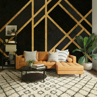 Black and geometric Art Deco wallpaper for modern homes.

