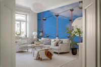 Detailed Urban Hanging Lights Wall Mural showing outdoor electrical fixtures.