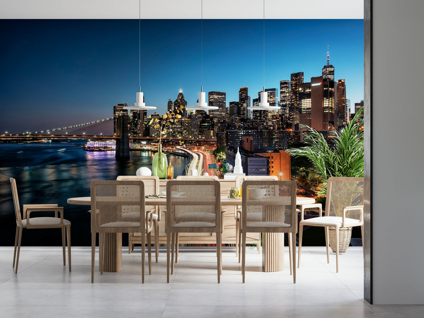 Radiant downtown energy Urban Pulse large wallpaper mural.