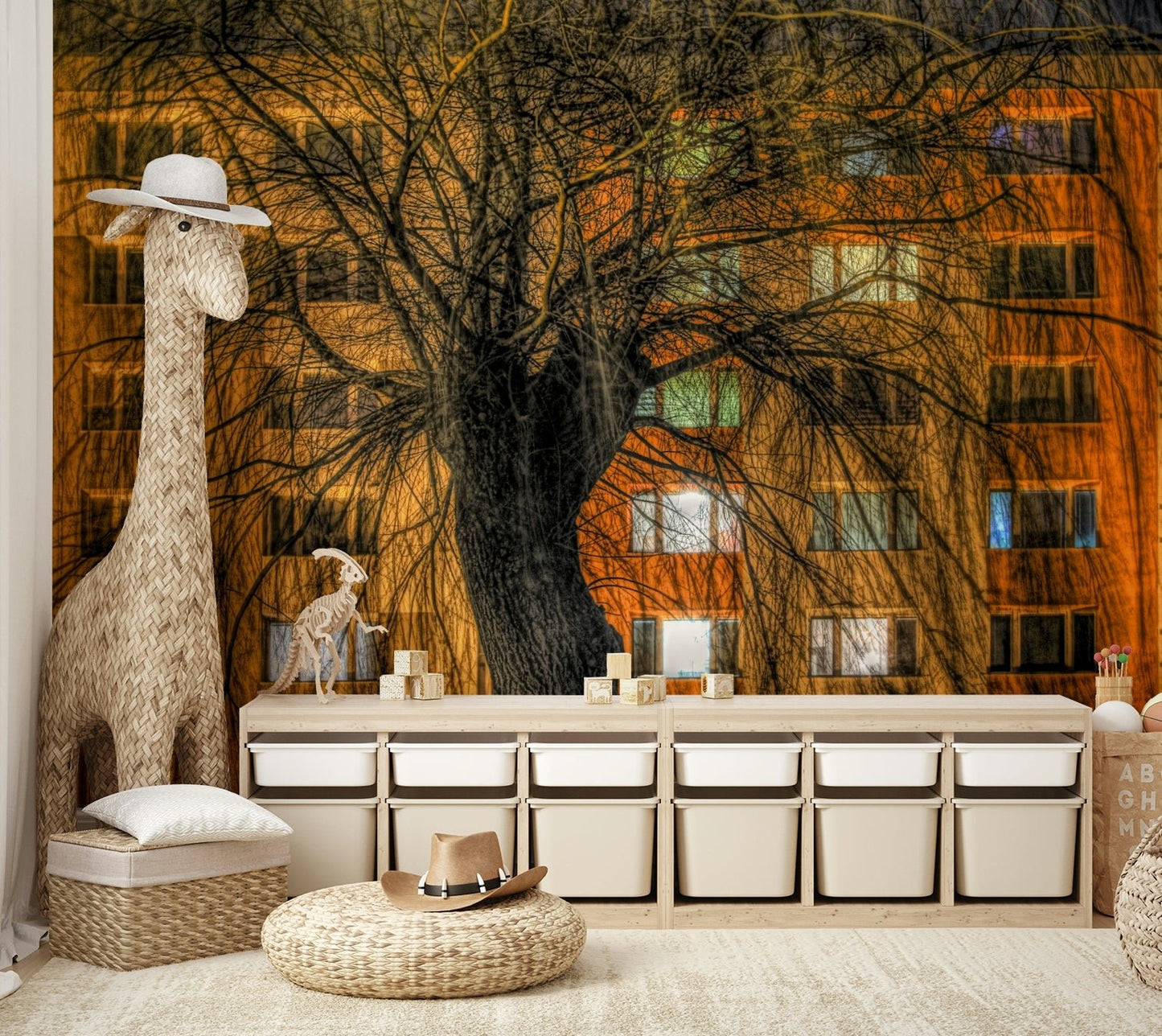 Ideal wallpaper for a living room, office, or dining area.

