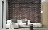 Faux Bricks Brown Wallpaper Mural - Giffywalls