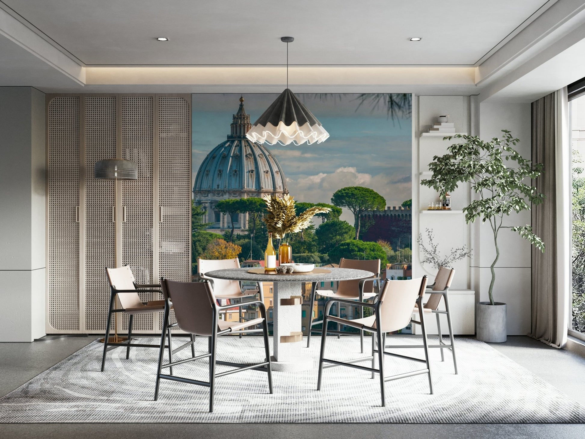 Historic wallpaper featuring the Vatican skyline

