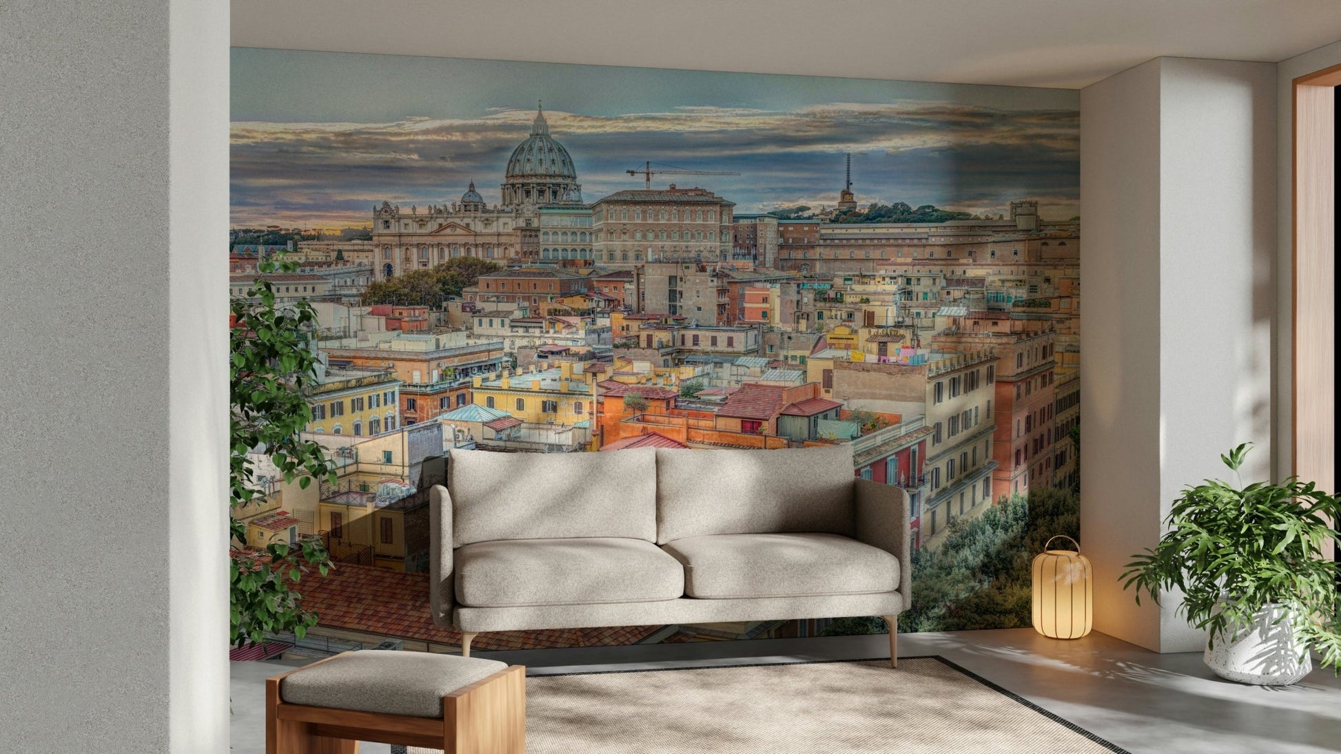 Vatican Cityscape Wall Mural with high-definition historic city details
