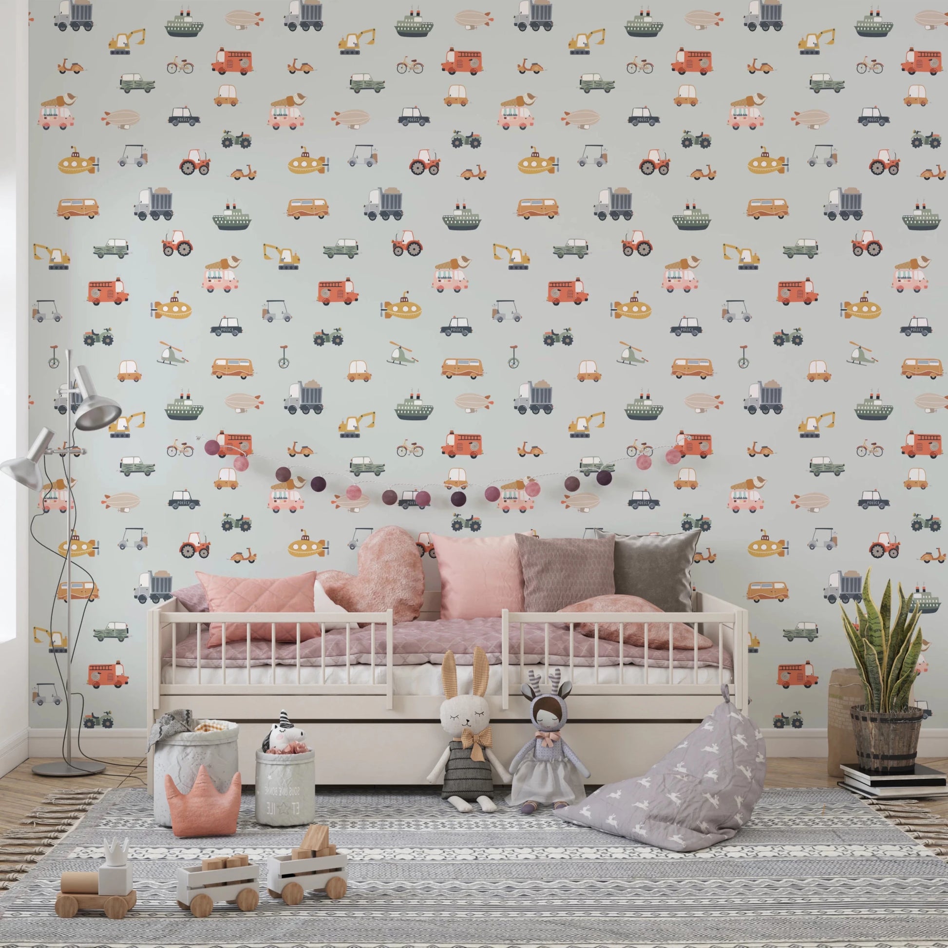 Vehicles in blue background Wallpaper⁠