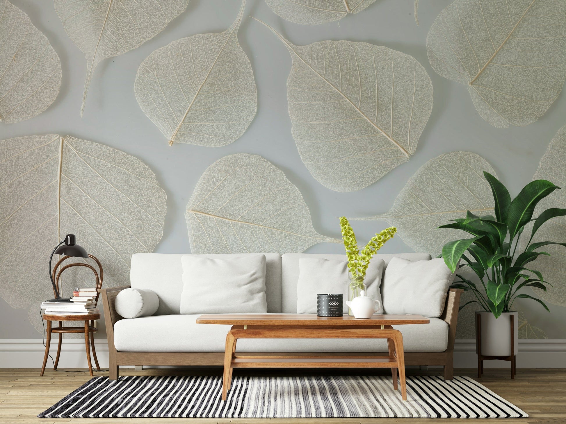 Light airy Elegance wall mural peaceful botanical display.