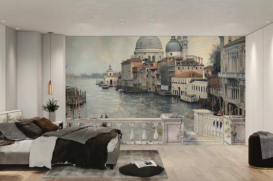 Murale con vista sul canale veneziano