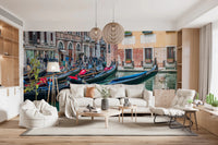 Venetian Gondolas Serenity Wall Mural