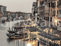 Cozy night Venetian Canal Evening wallpaper cozy restaurant glowing ambiance.