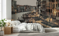Italian nightlife wallpaper Venetian Canal Evening serene canal view interior.