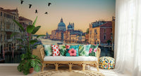 Romantic Venice vistas within Venetian Canal Dream wallpaper mural.