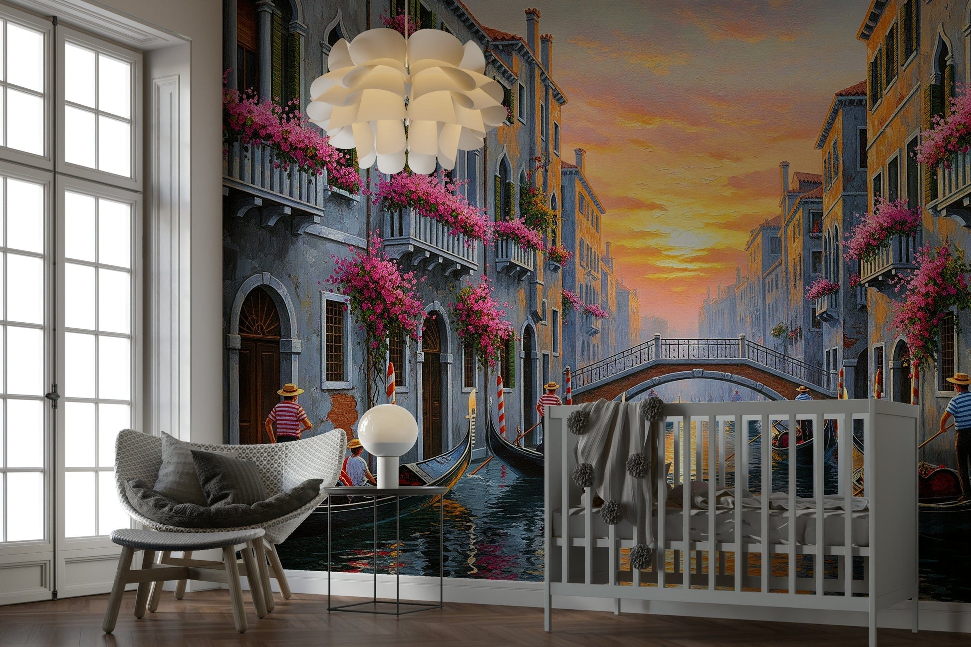Wall mural showing a tranquil Italian scene

