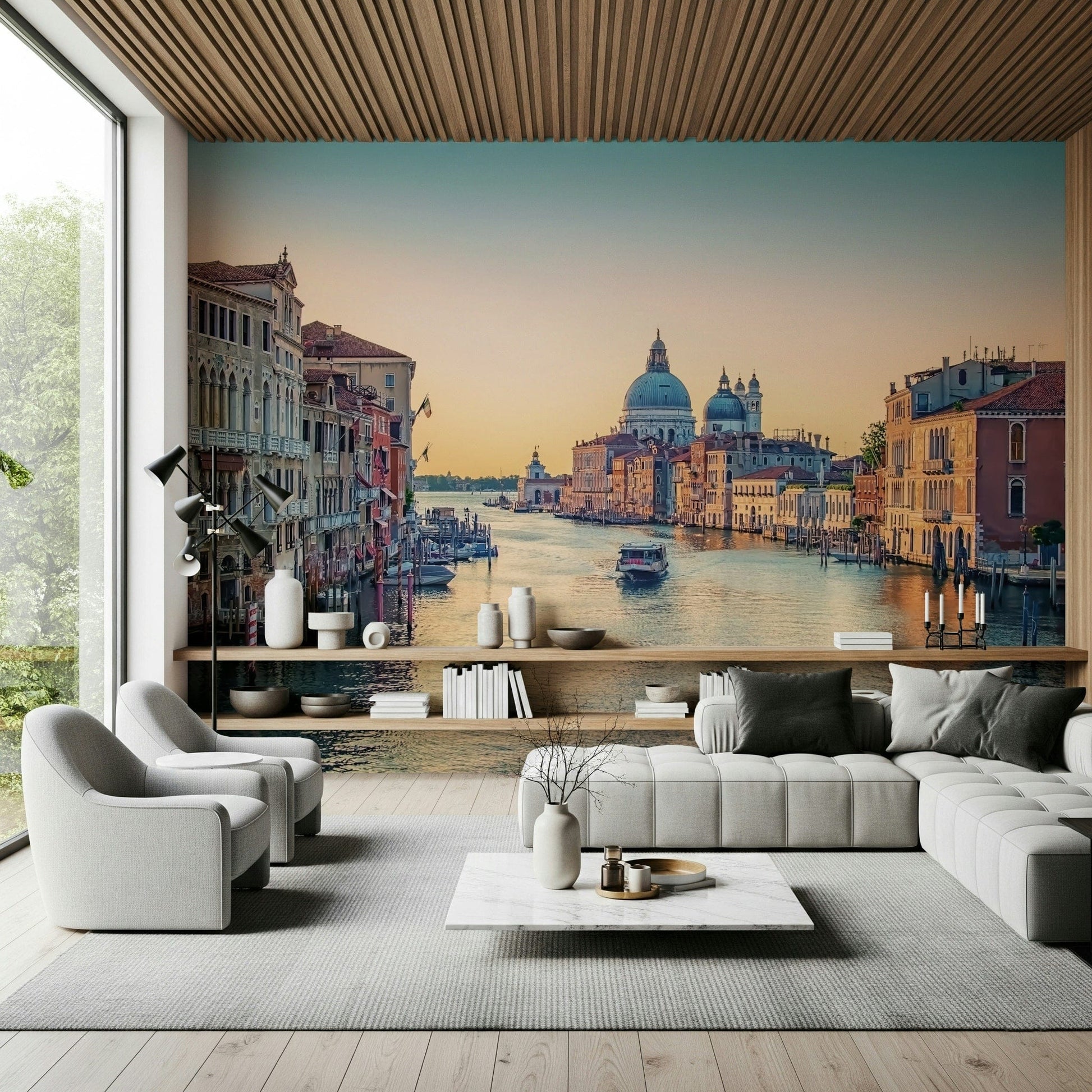 Romantic Italian architecture on Venice Serenade wall mural.