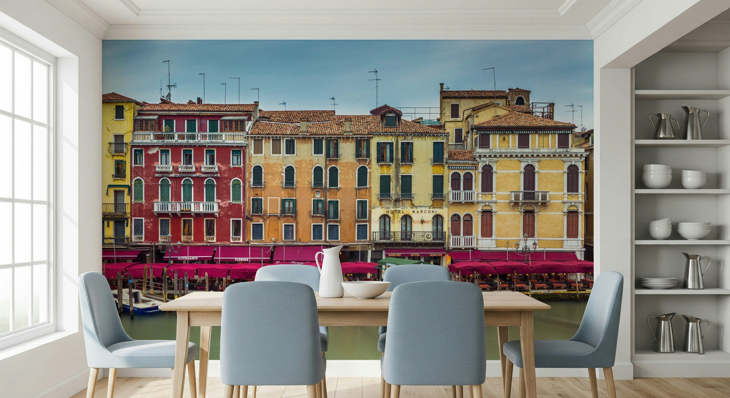 Canal Grande view with historic colorful buildings wall mural.