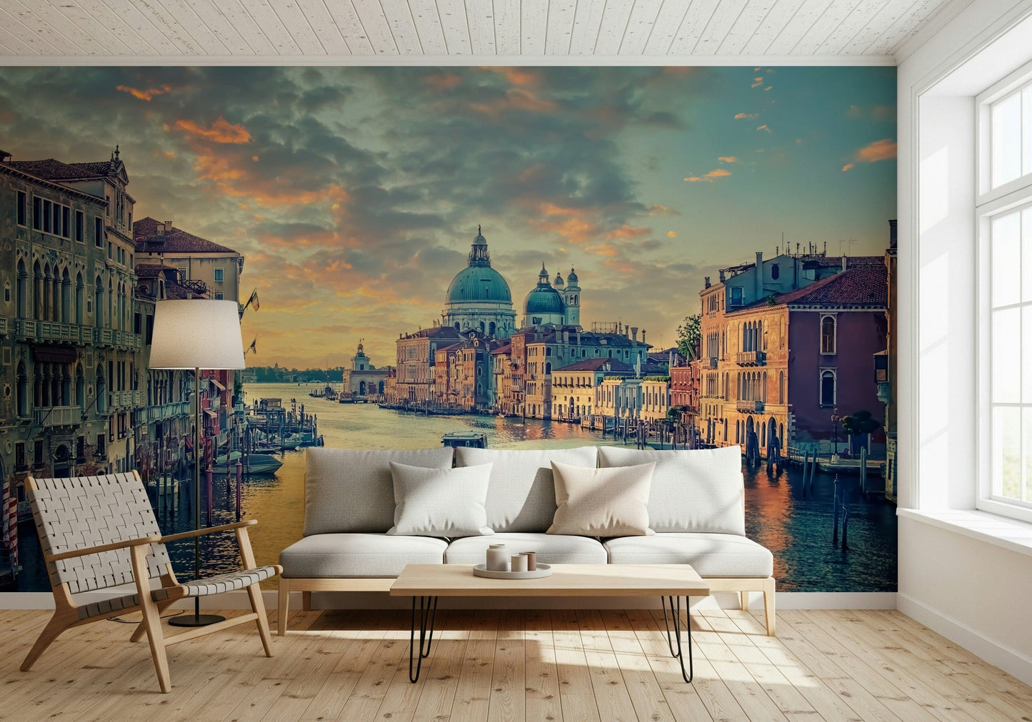 Venetian Dawn wallpaper for walls Italian canal scenery.