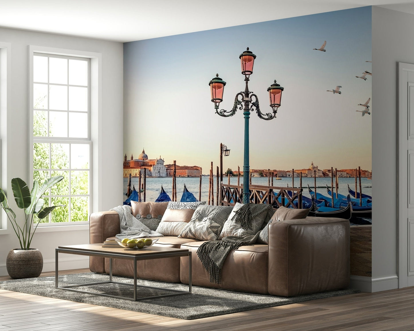 Monumental wonder Venice Serenity wall mural vibrant orange light