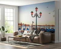 Monumental wonder Venice Serenity wall mural vibrant orange light