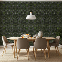 Verdant Damask Jungle Tapestry style Green Forest Wallpaper⁠