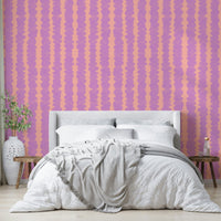 Vertical Dreams wallpaper with soft lilac and peach tones

