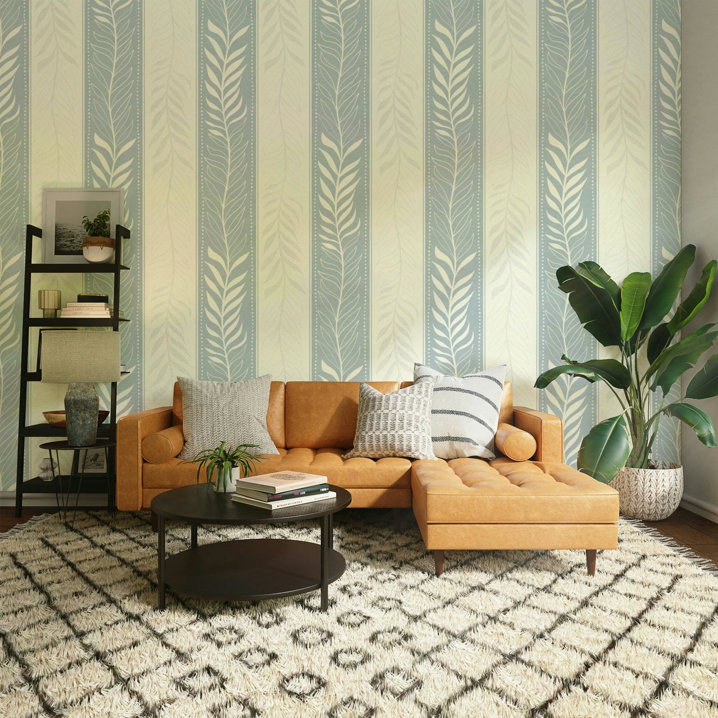 Vertical foliage wallpaper bringing nature’s beauty to walls

