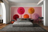 Soft, complementary pink background.

