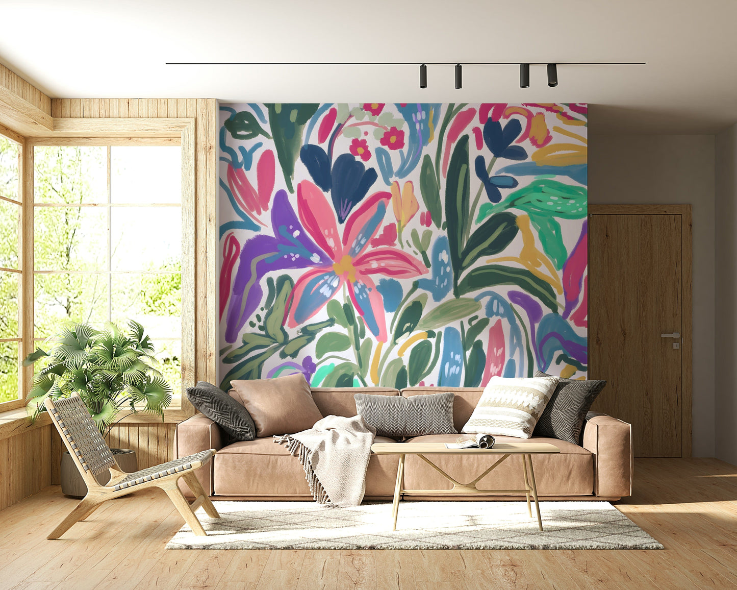 Vibrant Bloomscape Wall Mural