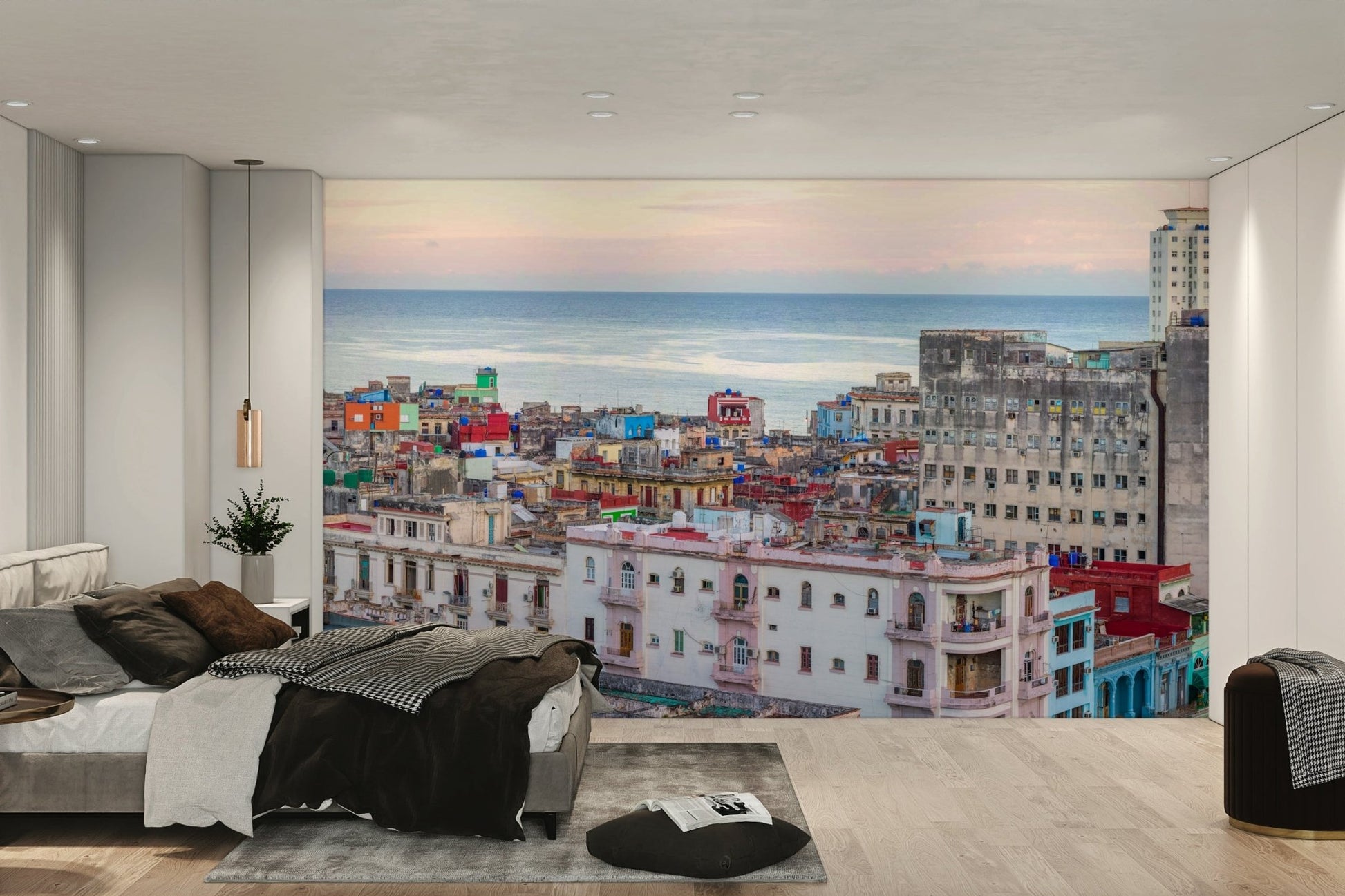 City skyline mural for walls

