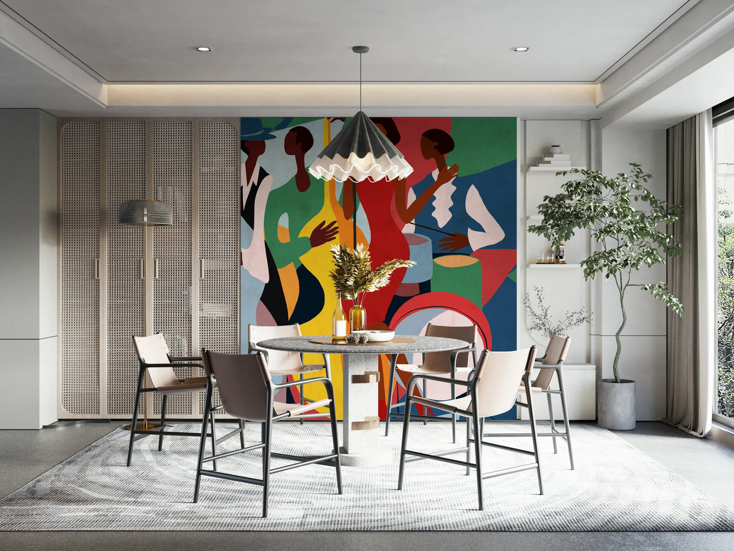 Mural de parede de conjunto de jazz