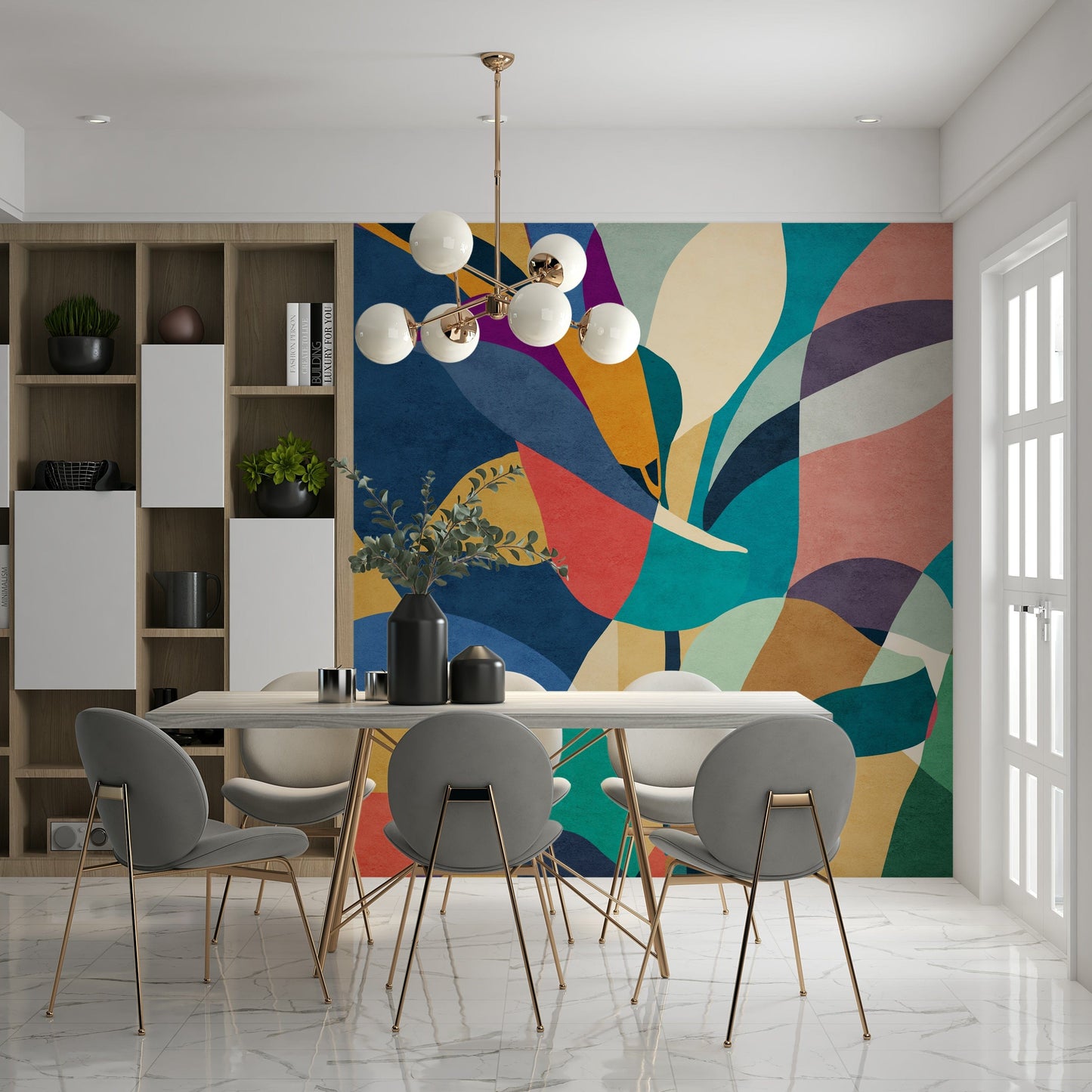 Mosaik-Flora-Wandbild