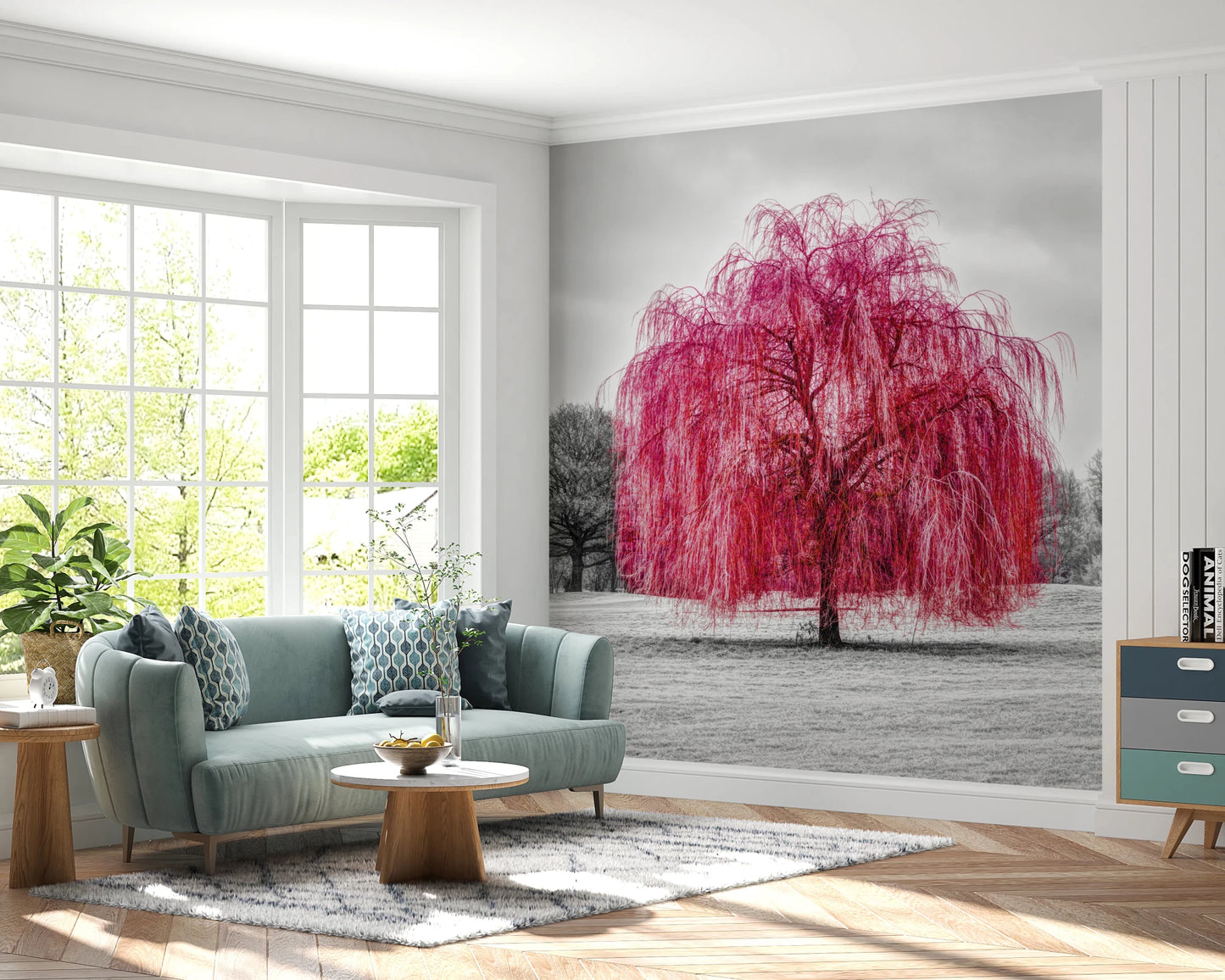 Vibrant Pink Willow Wall Mural