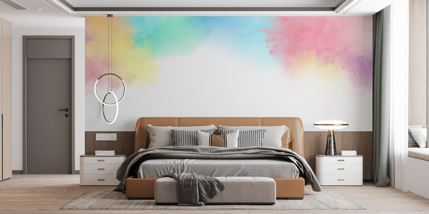 Vibrant Watercolour Splash Kids Wall Mural - Giffywalls