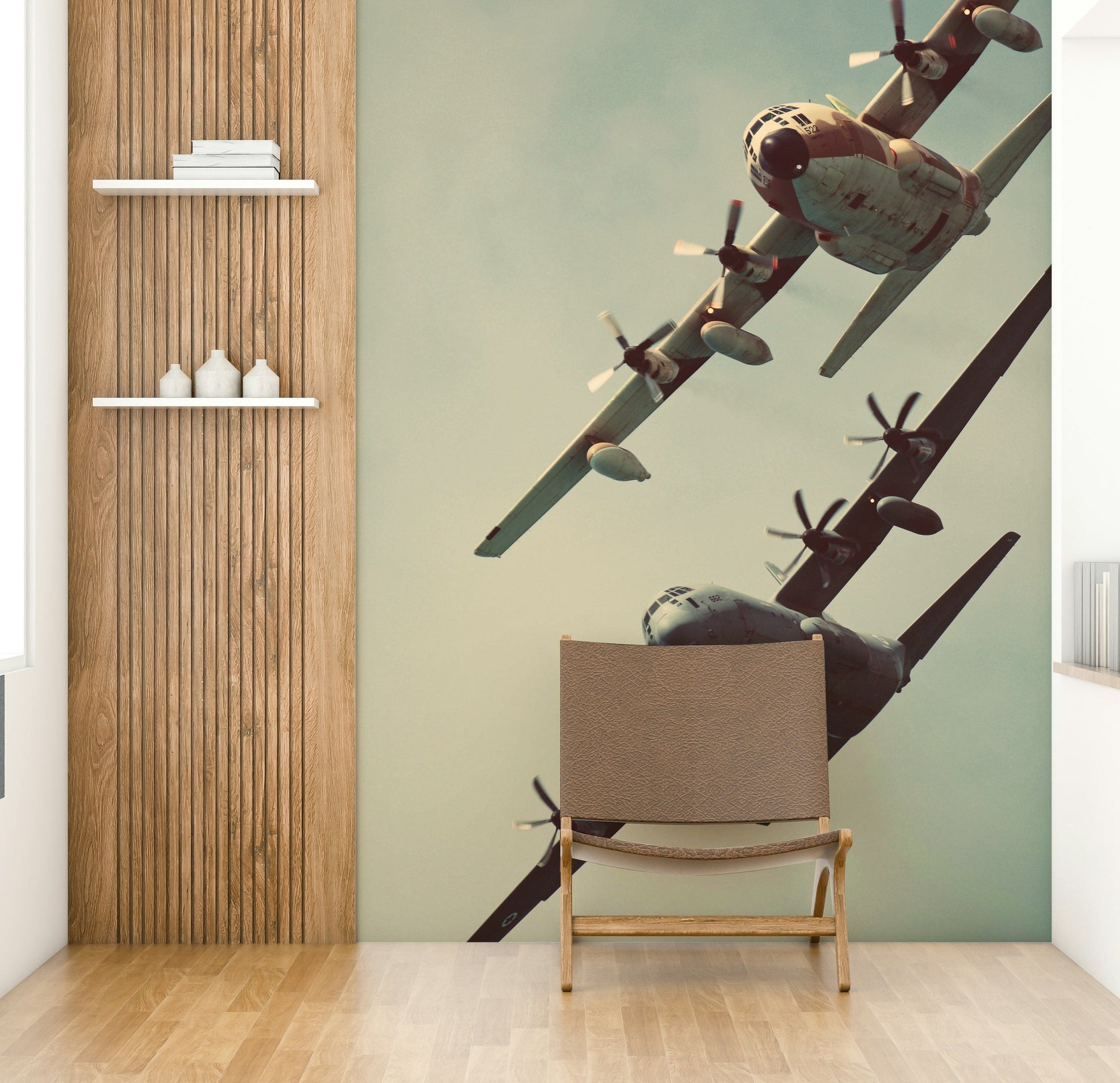 A contemplative gentle design wallpaper mural for a feature wall.

