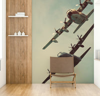 A contemplative gentle design wallpaper mural for a feature wall.

