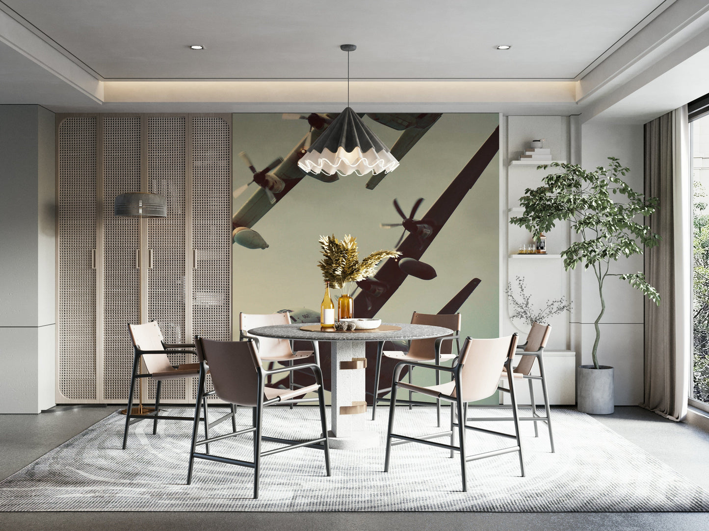 A beautiful romantic theme wallpaper mural for a modern home.

