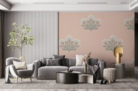 Intricate Vintage Bloom Repeat pattern peaceful blush wallpaper.