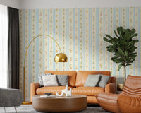 Vintage Bloom Stripes Wallpaper⁠